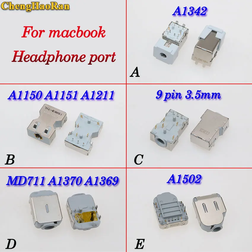 

ChengHaoRan for Apple for Macbook Pro A1502 MD711 MD712 A1342 A1150 A1151 Headphone port Audio Combo Jack Socket Connector