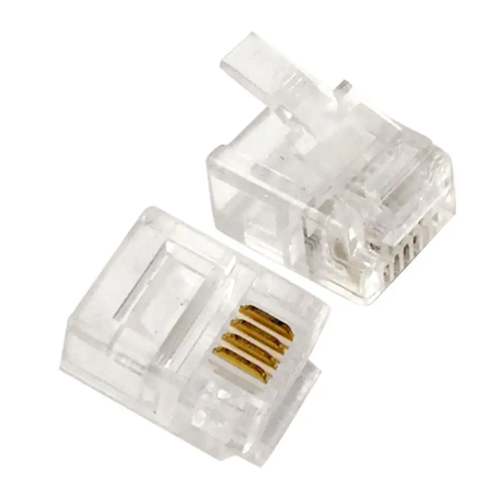 2015 горячая 4 шт 6P4C Pin RJ11 телефонный разъем прозрачный|connector rj11|connector jackconnector pin |