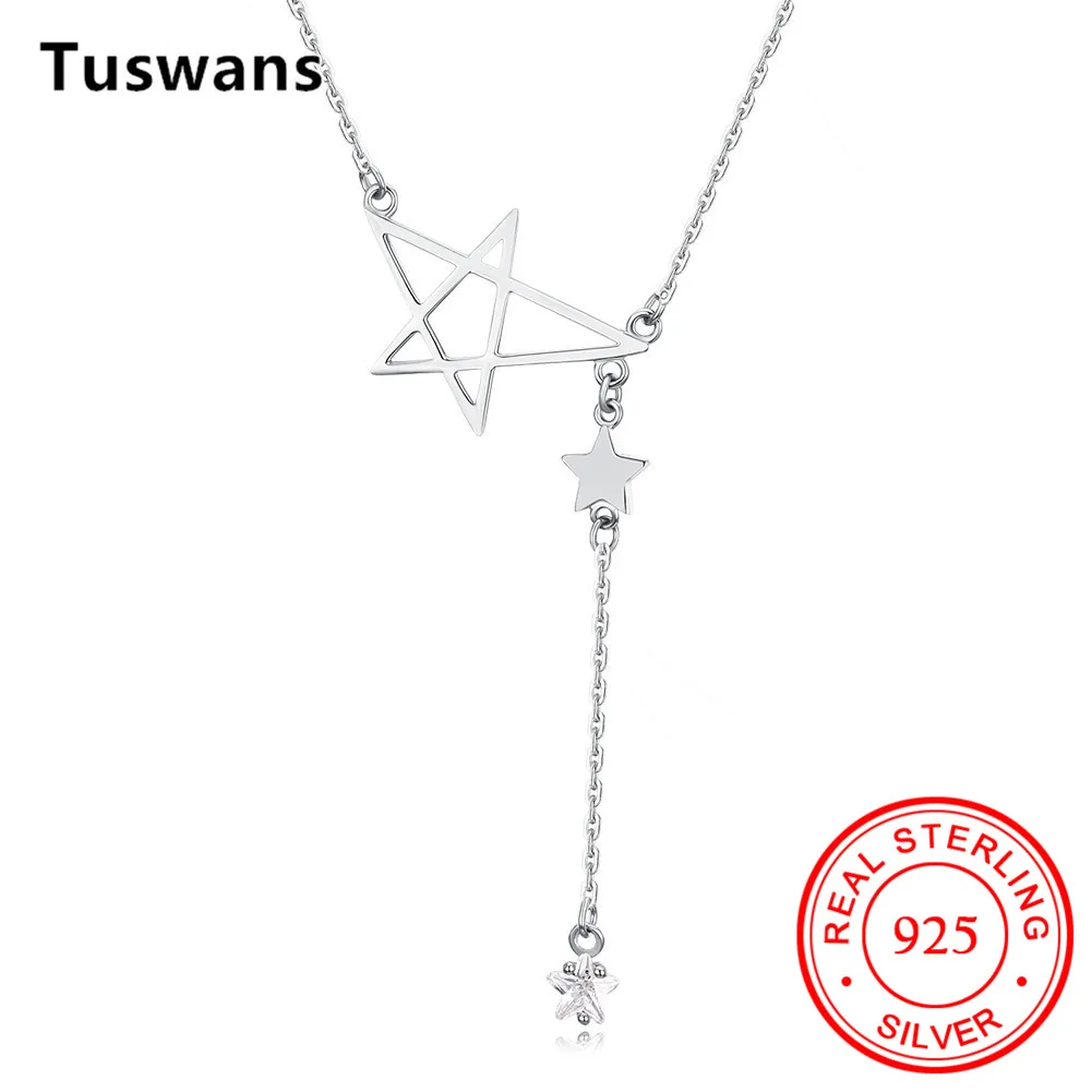 2018 Минималистичная изящная звезда Подвеска на длинной цепочке ожерелье s кольцо