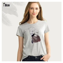 Подростковая Женская летняя футболка с волком хлопковая женские