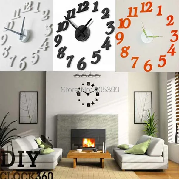 DIY 3d desk clock Fashion make A alarm mute electronic decorative home large wall your own modern design | Дом и сад