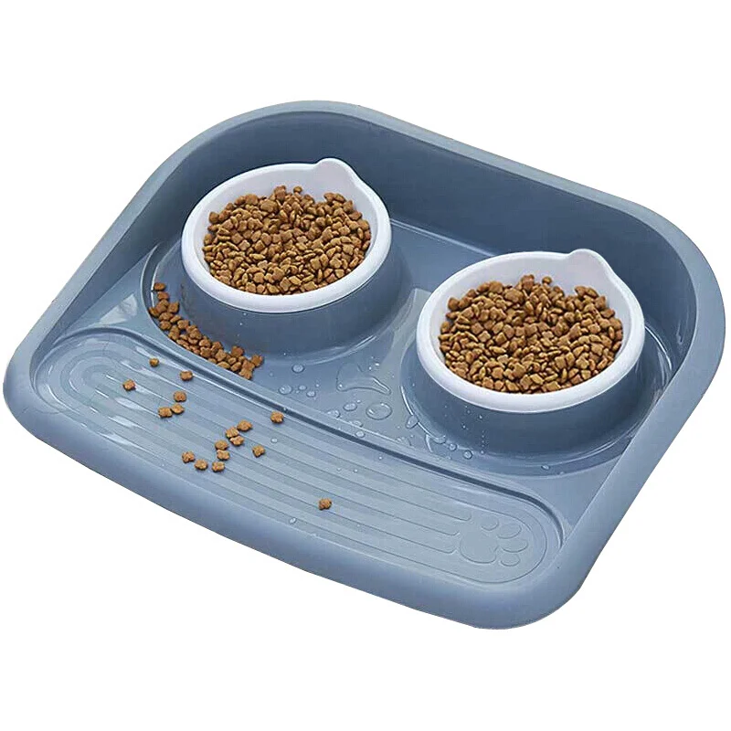 Миски для кормления собак кошек двойная миска кормушка контейнер воды с защитой
