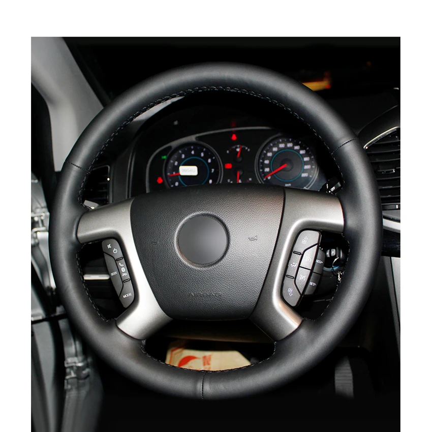 Черный PU искусственная кожа Чехлы на руль для Chevrolet Captiva 2007- Silverado GMC Sierra 2007-2013 Daewoo Winstorm