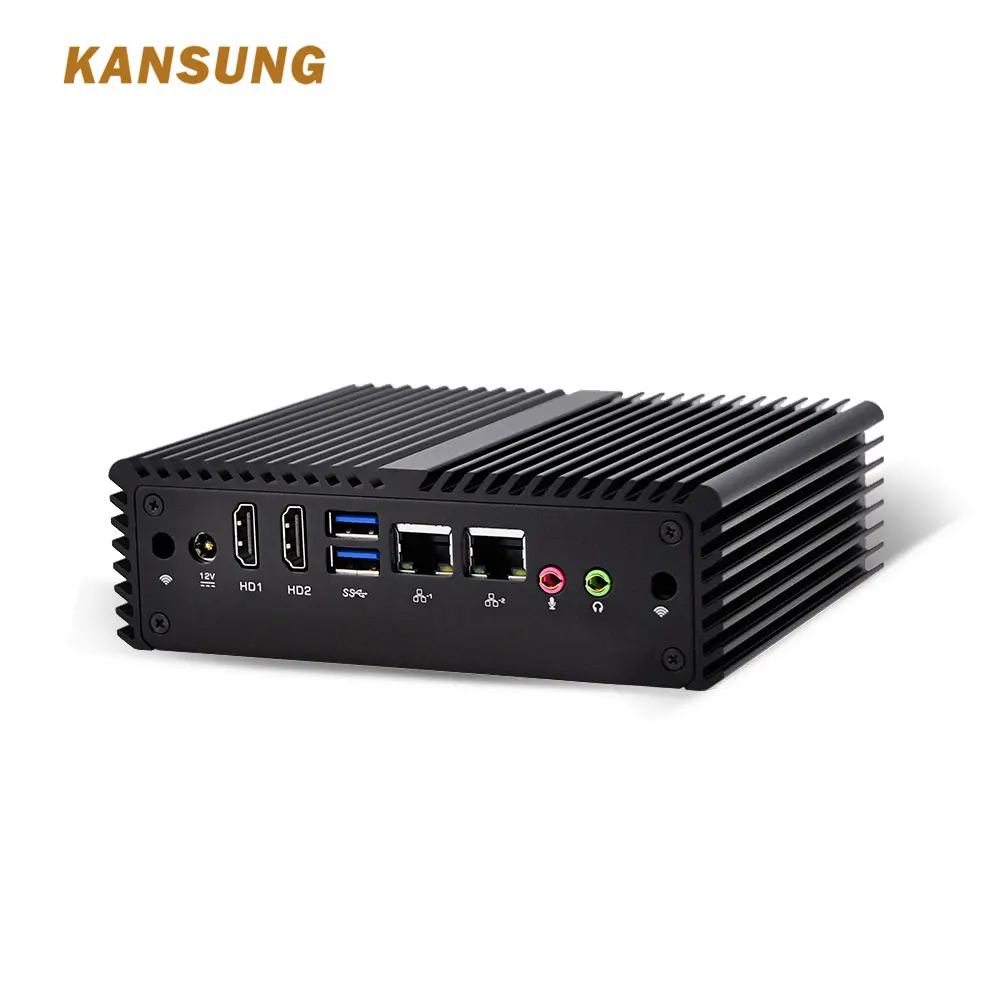 Дешевый мини ПК Windows 7 Linux безвентиляторные настольные компьютеры 2 Lan 6 USB Intel Core i3 i5