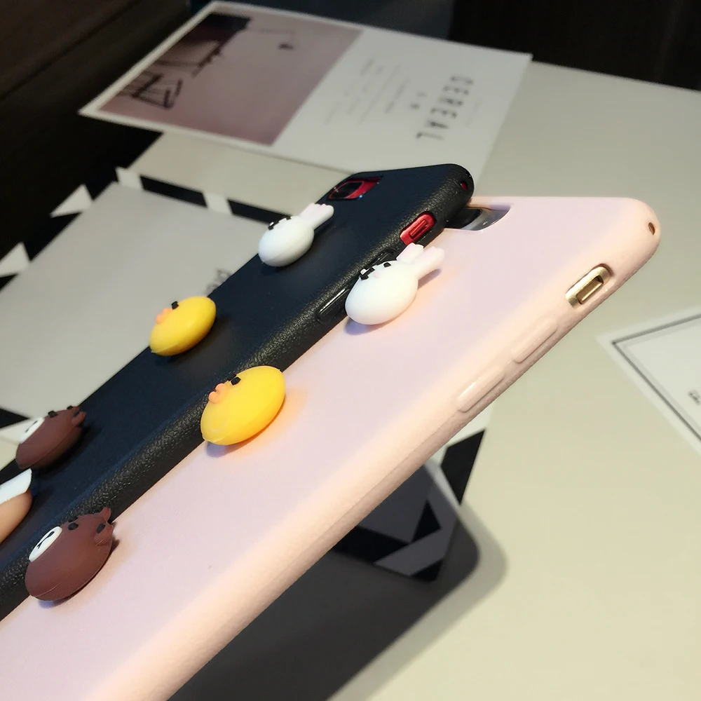 Eqvvol медведь утка Чехол для телефона с кроликом iphone X 8 7 6 S плюс Чехлы мультфильм