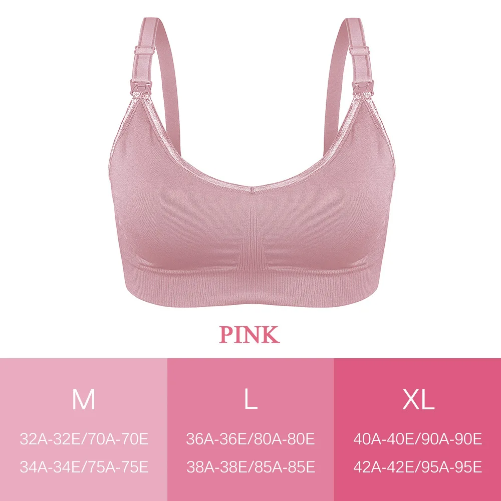 Pink bra Бюстгальтер для беременных+ трусики, Одежда для беременных, дышащий Женский Бюстгальтер для кормления грудью, нижнее белье, анти-провисание, нижнее белье размера плюс - Цвет: Pink bra