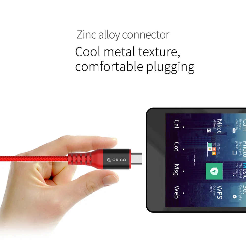 ORICO 2 шт потребительских упаковок для микро USB кабель 2.4A быстрой зарядки Samsung J7 Redmi