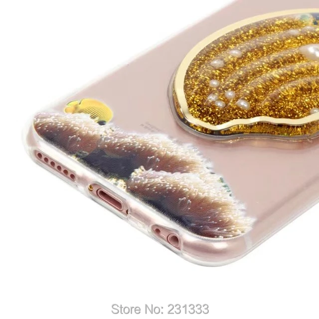 C-ku For Iphone 7 PLUS 7PLUS I7 6 6S Liquid Quicksand Diamond Glitter Soft TPU Case Shell Dream catcher Flow Cover Fashion 1pcs | Мобильные