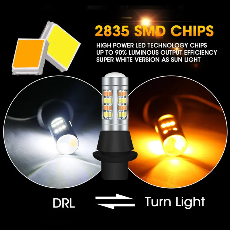 Hlxg 2 шт. T20 Led 7440 двухцветные задние фары автомобильная лампа освещение стоп