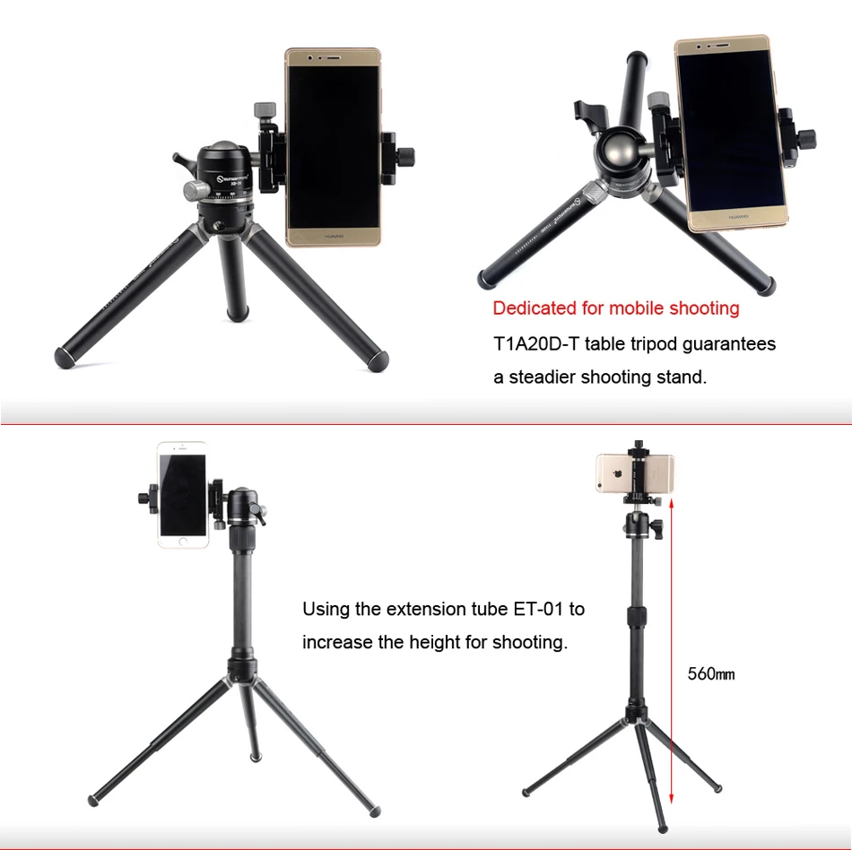 SUNWAYFOTO CPC-02 Аксессуары для мобильных телефонов Профессиональный Настольный зажим для мобильного телефона и подставка Профессиональный штатив держатель для телефона кронштейн