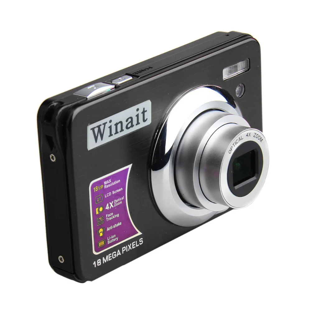 

Mini 2.7" TFT LCD camera digital 18 Mega pixels MAX smile detection and anti-shake digital camera fashion mini cheap camera