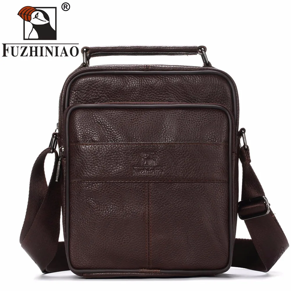 FUZHINIAO 2018 New Style Messenger Bags For Men High Quality Genuine Leather Handbags Business Casual Multifunction Shoulder Bag |