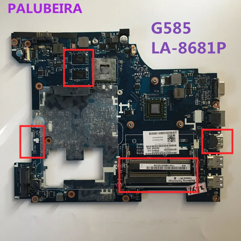 PALUBEIRA для Lenovo G585 Материнская плата ноутбука QAWGE LA 8681P 100% тестирование Быстрая