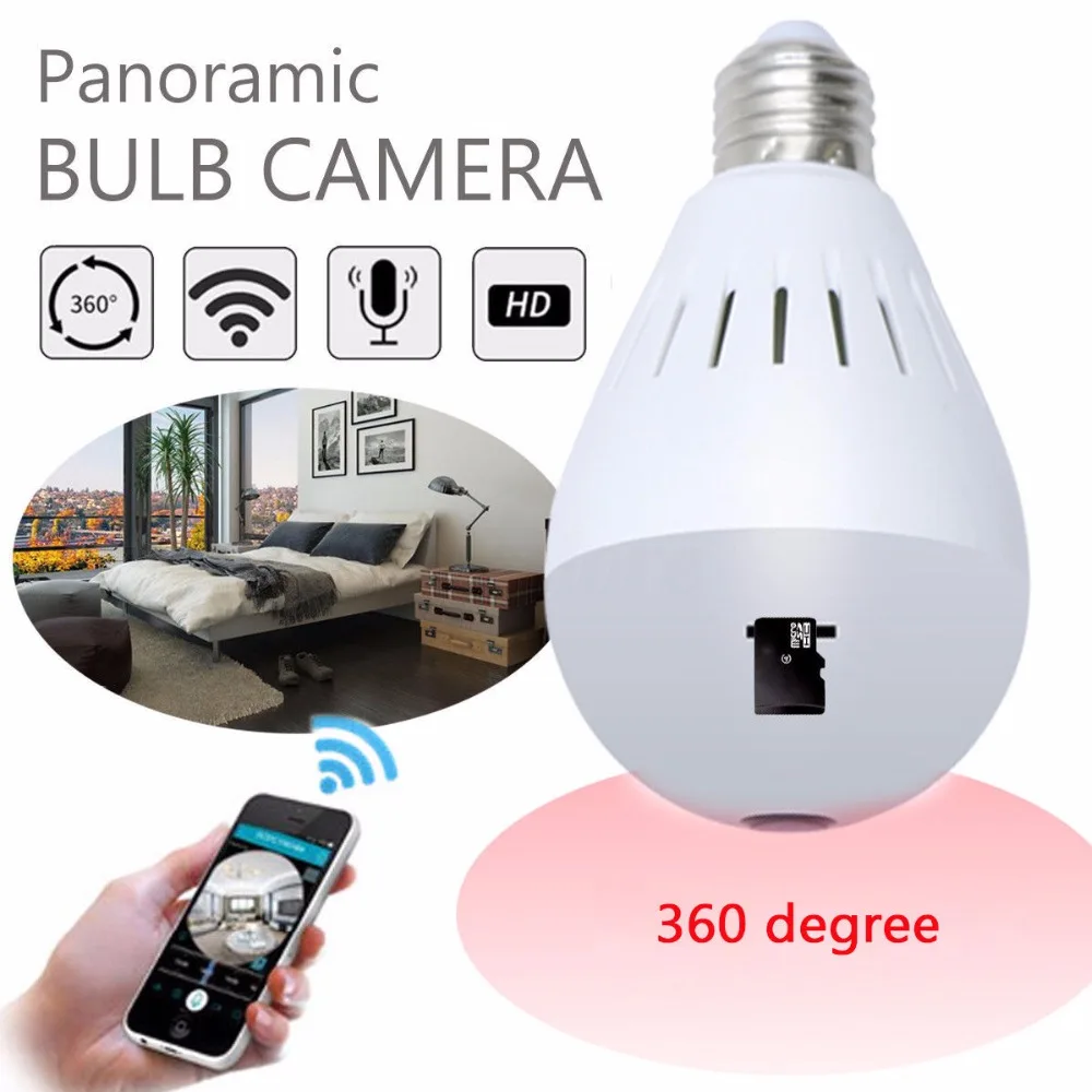 Kruiqi 360 градусов Беспроводная ip-камера 960P лампочка светильник рыбий глаз HD Смарт-камера системы видеонаблюдения 1.3MP Домашняя безопасность WiFi панорамная ip-камера