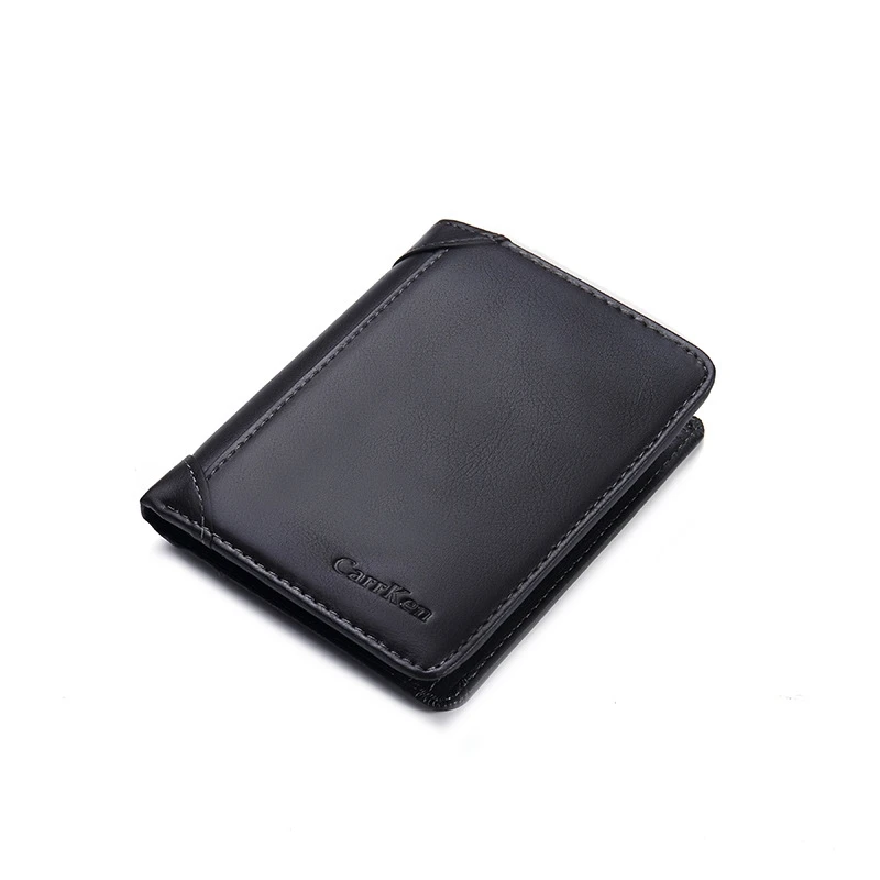 Мужской кошелек в европейском и американском ретро стиле короткий кожаный