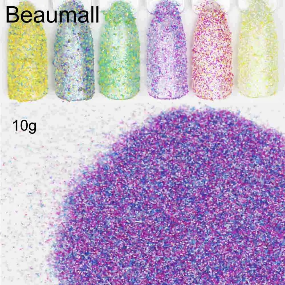 10 г/упак. конфеты сахар смешанные гвоздь Блеск порошок 2g Маникюр Nail Art украшения