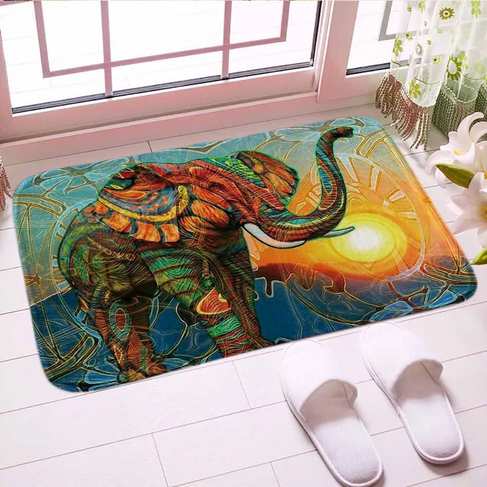 Африканский слон коврик для ванной комнаты с цифровой печатью традиционный