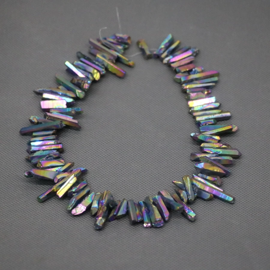 Подарочная идея радужные необработанные кристаллы бусины-палочки сверху