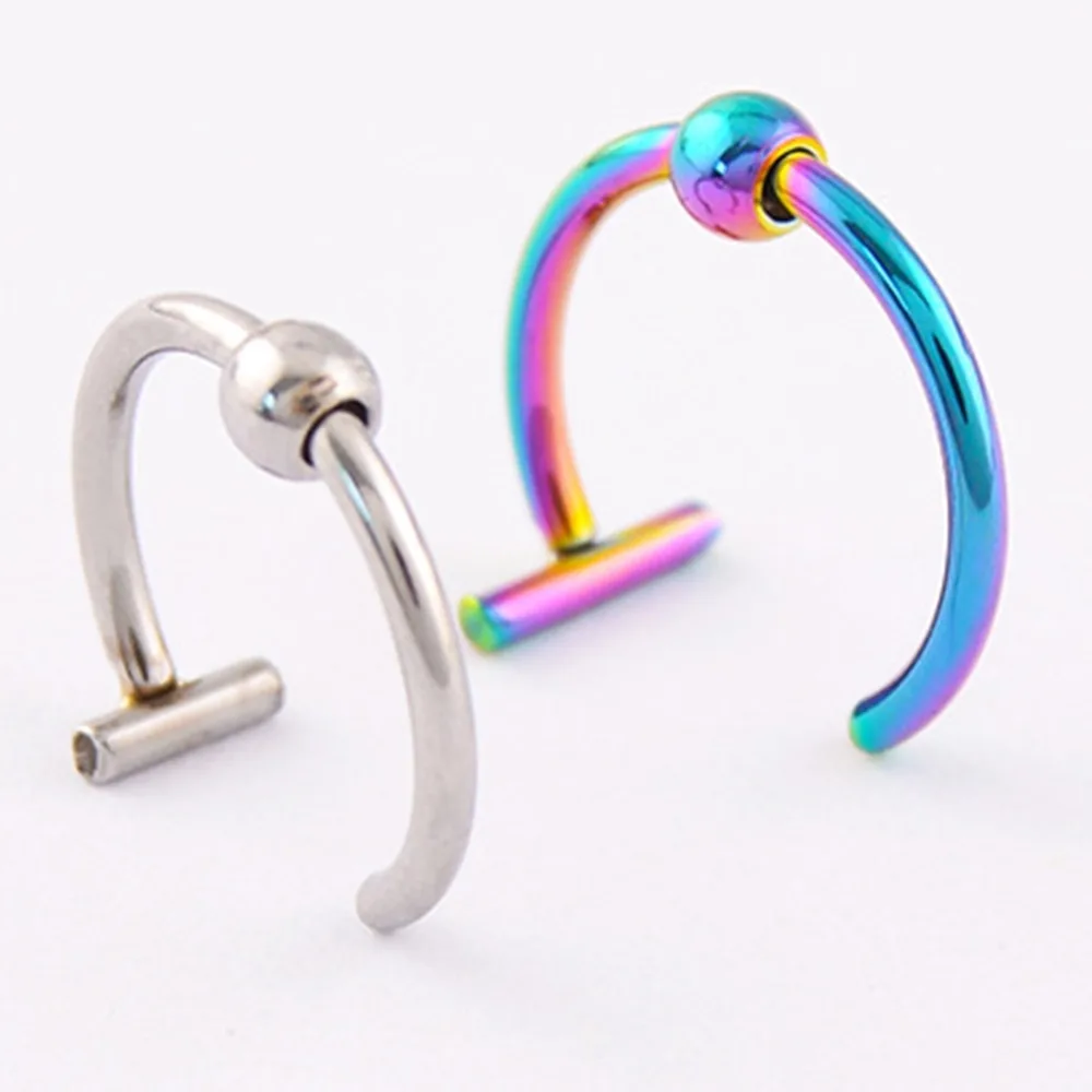 

1 PC Fake Nose Labret Lip Ring Piercing C-Shaped Hoop Stainless Steel Ear Clip Multi-purpose Neuspiercing Body Jewelry