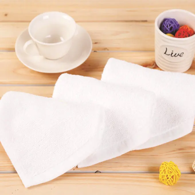 Solid 100% Cotton Home Hand Face Towel Set of 12 30*30cm White Baby Cloth Wipes Bath Washcloth Flannel Kitchen Towels |
