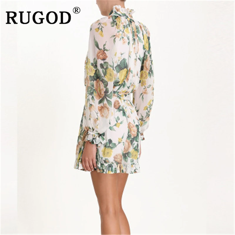RUGOD элегантный женский комбинезон с цветочным принтом модный шифоновый на