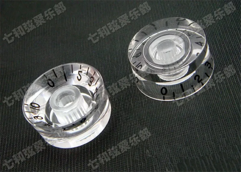 4 шт./лот прозрачные черные ручки управления скоростью басов для электрогитары