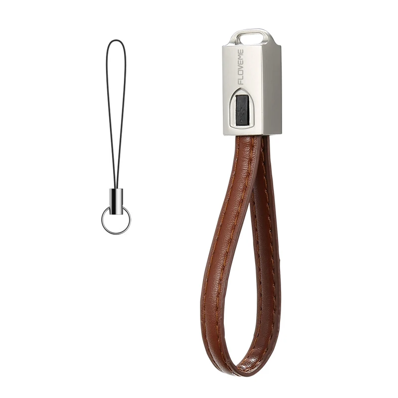 Brown FLOVEME 2A type C USB кабель для samsung S10 S10e Plus type-C USB мини брелок type C кабель для huawei mate 10 20 Pro из искусственной кожи - Цвет: Brown