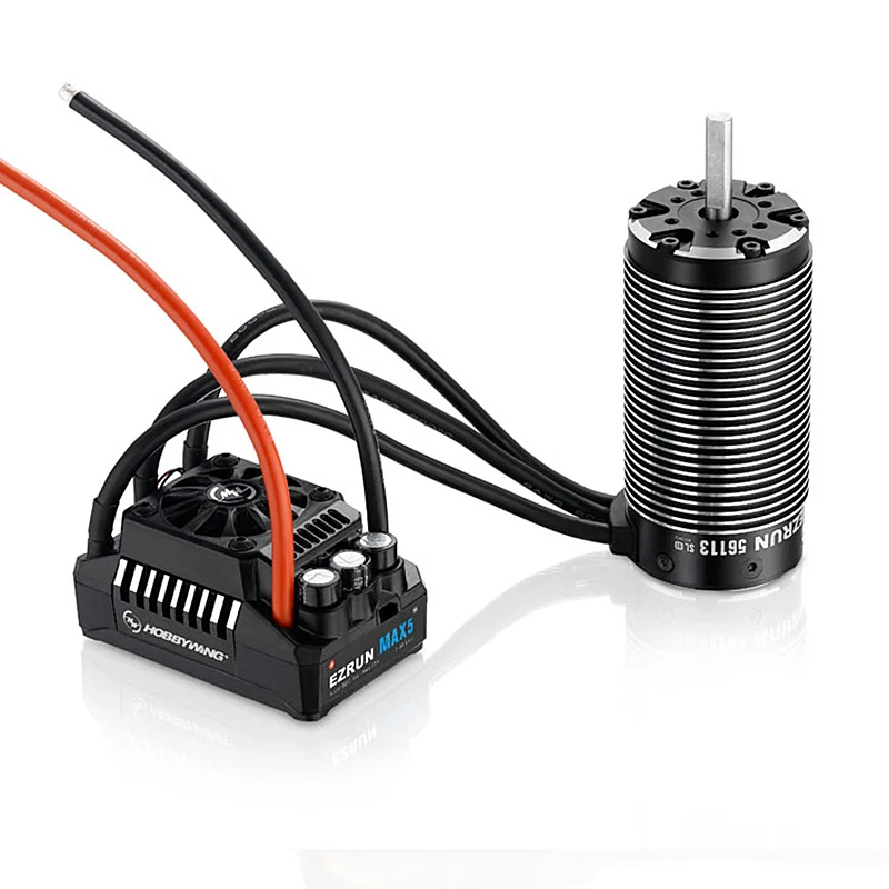 Бесколлекторный 4-полюсный двигатель HobbyWing 56113SL 800KV с бессенсорным двигателем EzRun MAX5 V3 200A, с бесщеточным водонепроницаемым регулятором скорости, комбинированным регулятором скорости, для автомобилей 1/5 RC