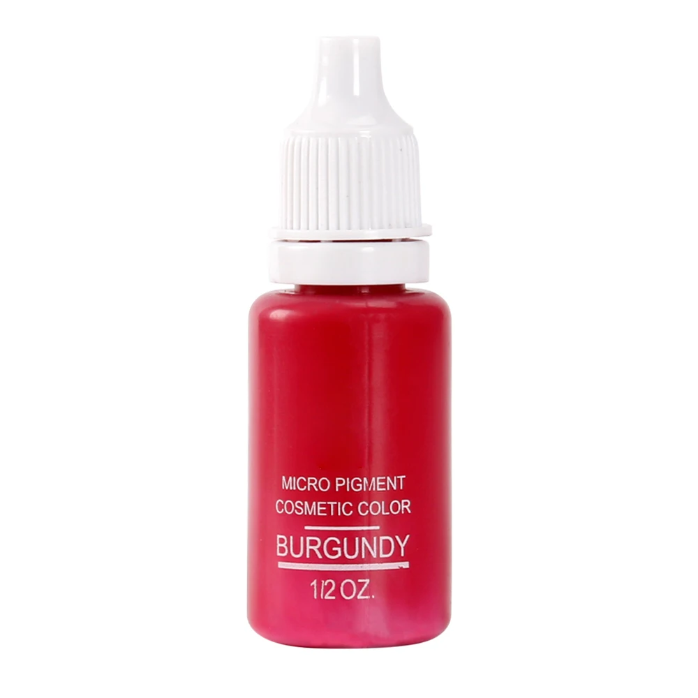 burgundy 23 Цвета s микроблейдинг Перманентный макияж Пигмент стойкость цвета Профессиональный бровей микро тату набор чернил перманентные пигменты губ - Цвет: burgundy