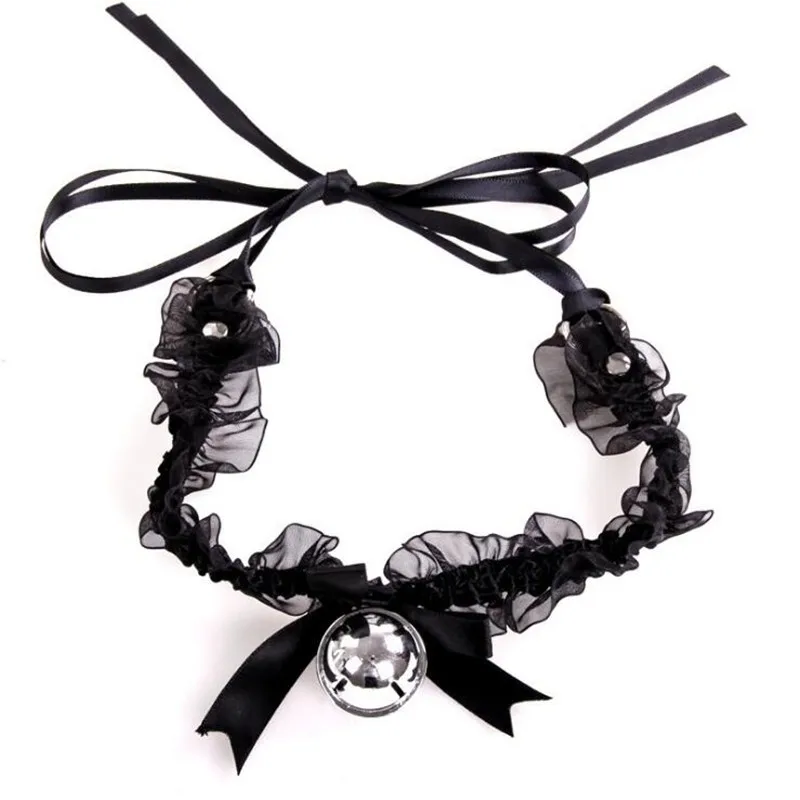 Женское сексуальное кружевное ожерелье с подвеской в виде колокольчика кошкой