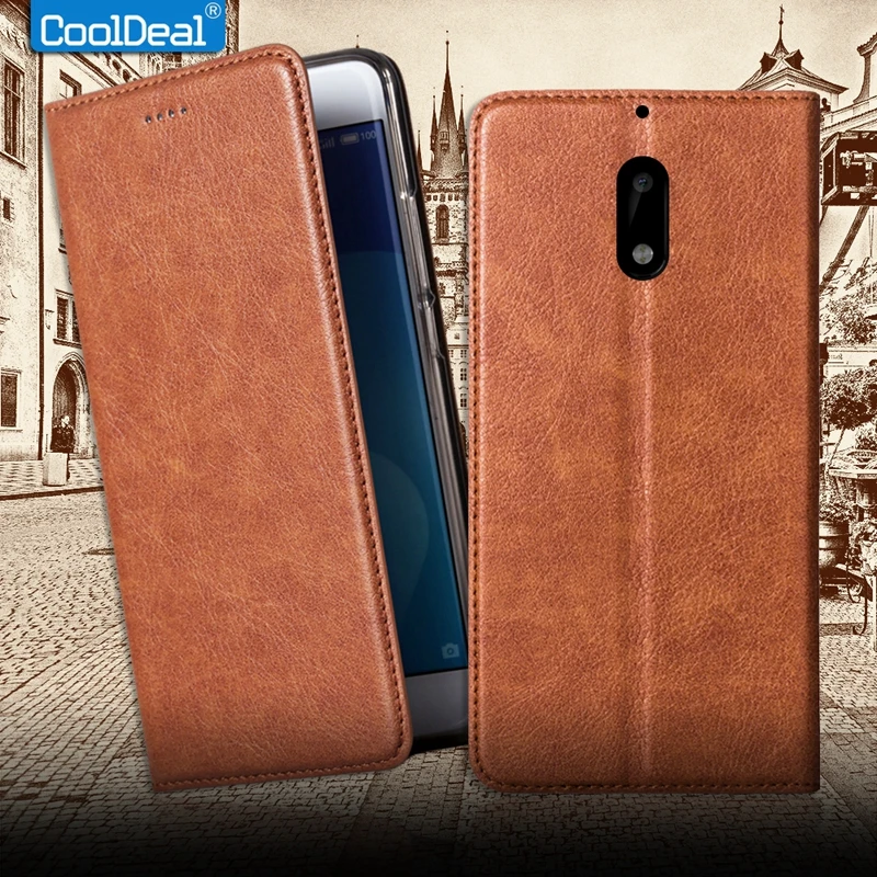 Старинный кожаный флип чехол для Nokia 6 Nokia6 крышка cooldeal Оригинальный Роскошный