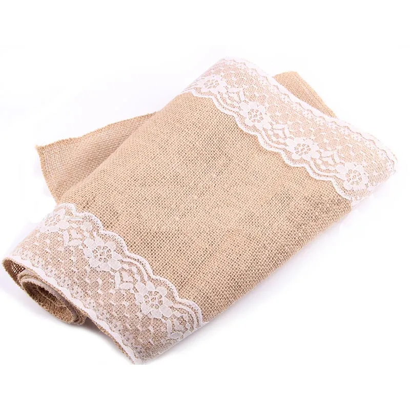 Винтажный Натуральный Холщовый джутовый льняной настольный бегун для