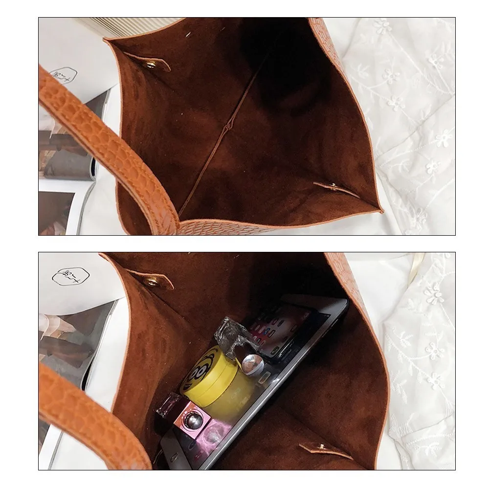 Женская сумка мессенджер через плечо TTOU черная Повседневная ведро из кожи