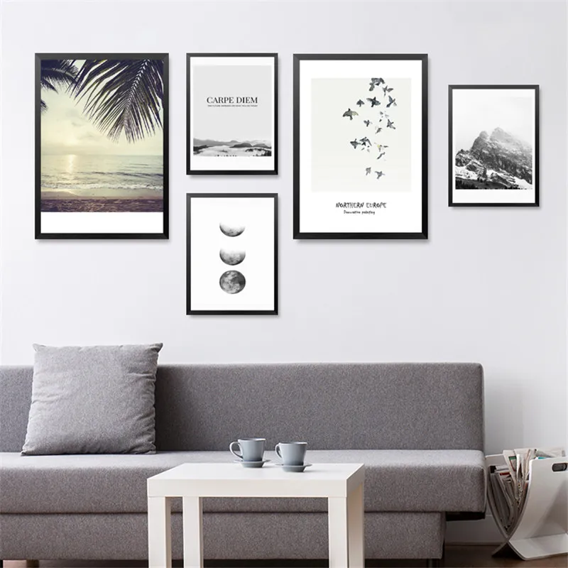 HEYCUADRO озеро печатает Wall Art холст картины настенные панно для Гостиная Nordic