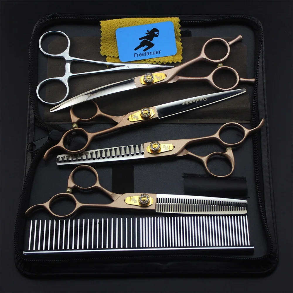 

7 Inch JP440C Pet grooming scissors Kit Professional dog scissors Cutting&Curved Scissor&thinning Shears for pet Groomer