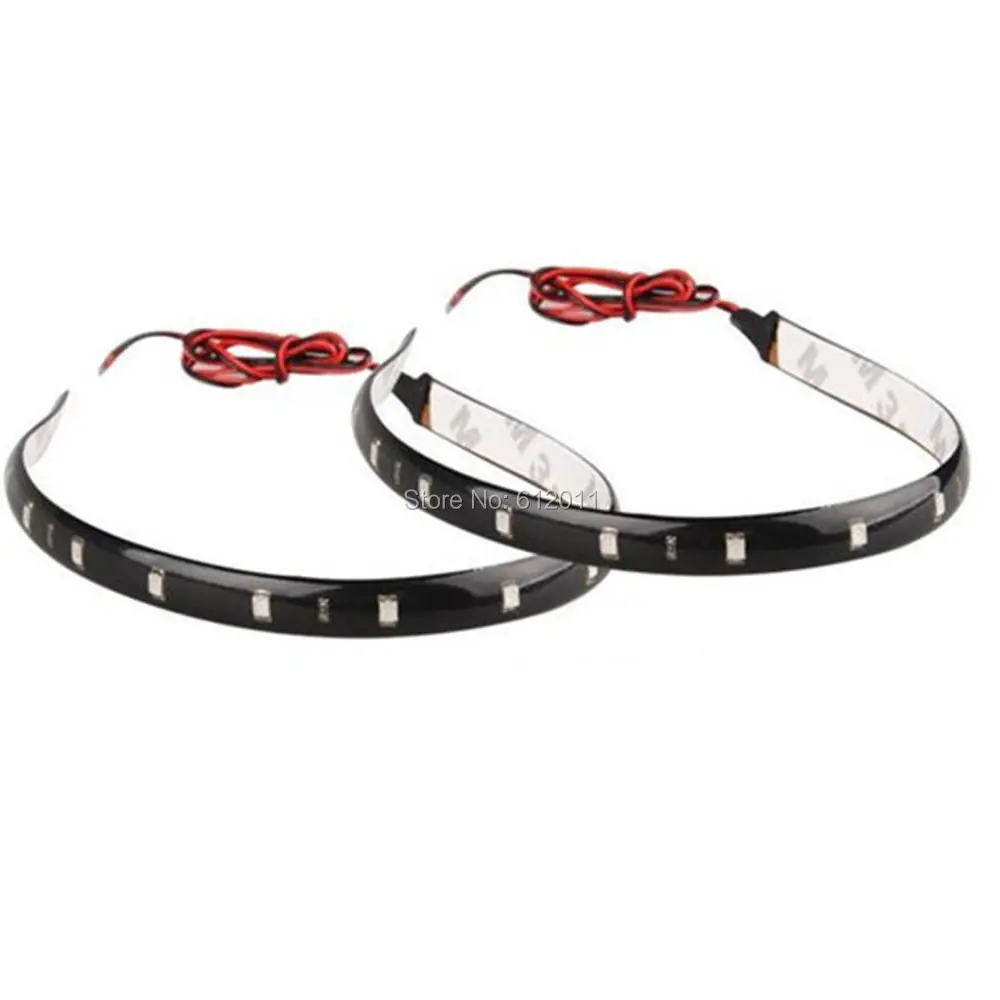 30 см 12 дюймов 15 LED 12V 3528 SMD гибкая водонепроницаемая полоса для автомобиля красный