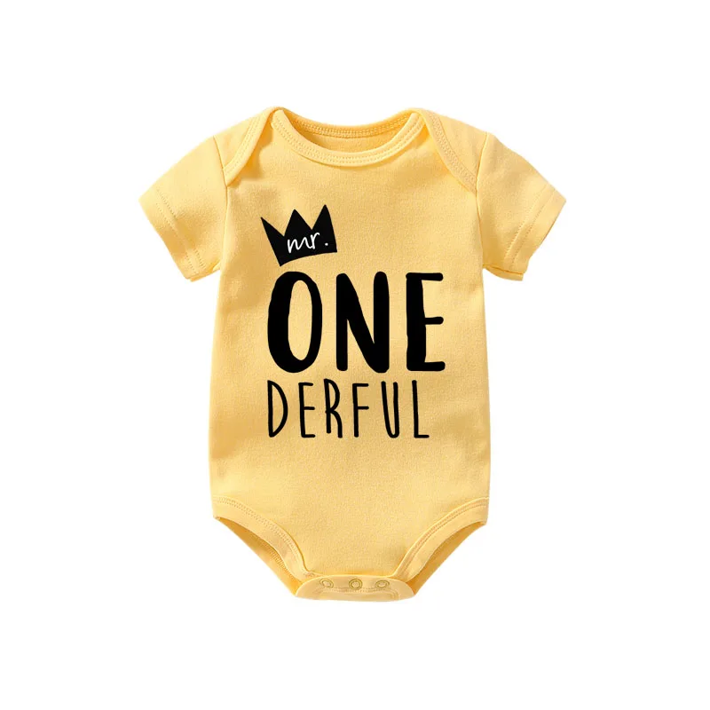 Culbutomind/наряд для первого дня рождения боди мальчиков 1 года Mr One Derful маленьких