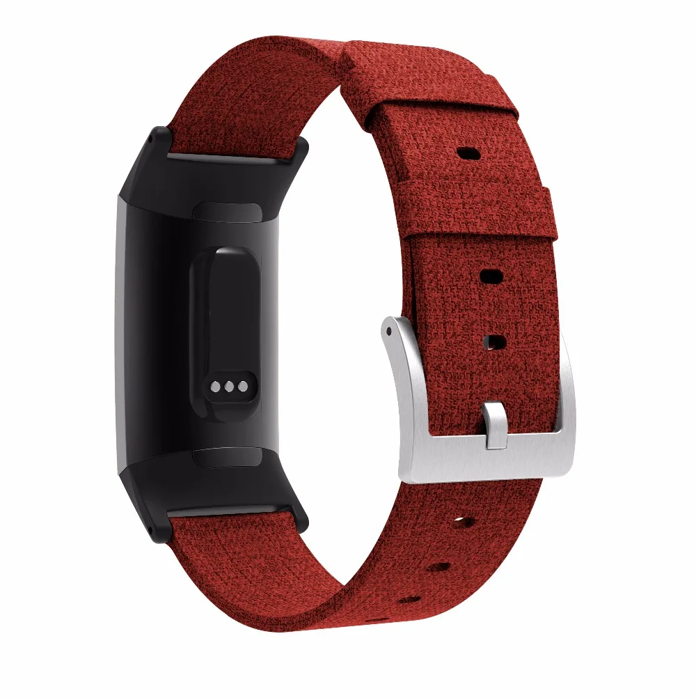 Ремешок для часов плетеная холщовая ткань Fitbit Charge 3 4 Band Браслет charge3 аксессуары