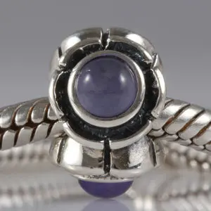 Оригинальный 925 серебро цветок Распорки шариках с голубой фианит камень подходит