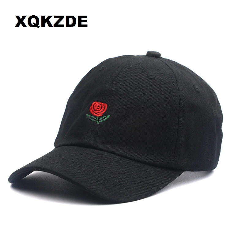 2018 хлопок роза вышивка шапки черный Snapback папа дизайнер Для мужчин женщин козырек