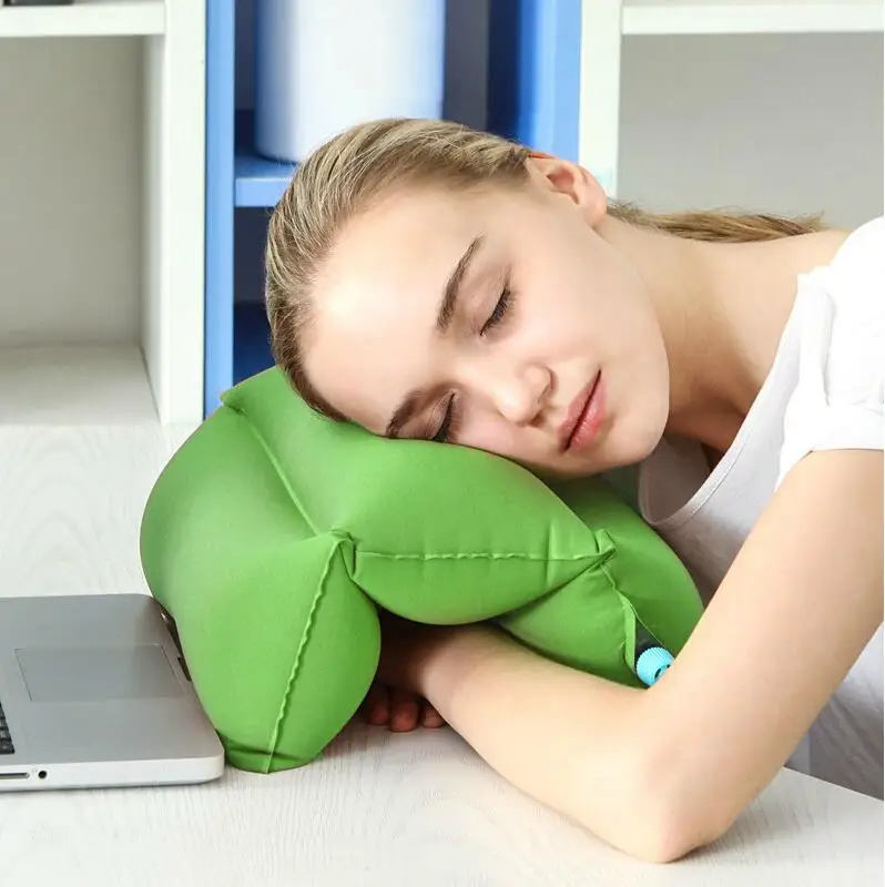 Подушка для шеи мягкая из ТПУ надувная подушка сна в офисном и стиле студентов
