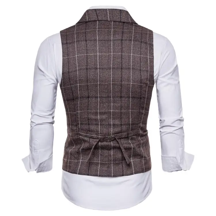 Мужской облегающий жилет повседневный деловой без рукавов 2019|Костюмные жилеты| |