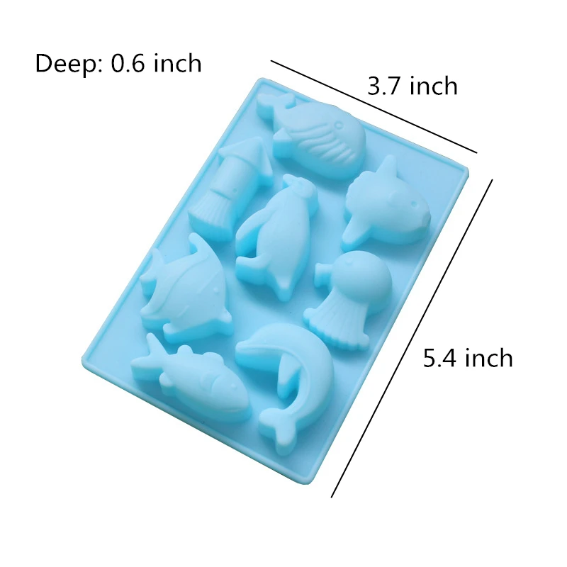 1 шт. рыба морские животные лоток для льда силиконовая форма выпечки кекса