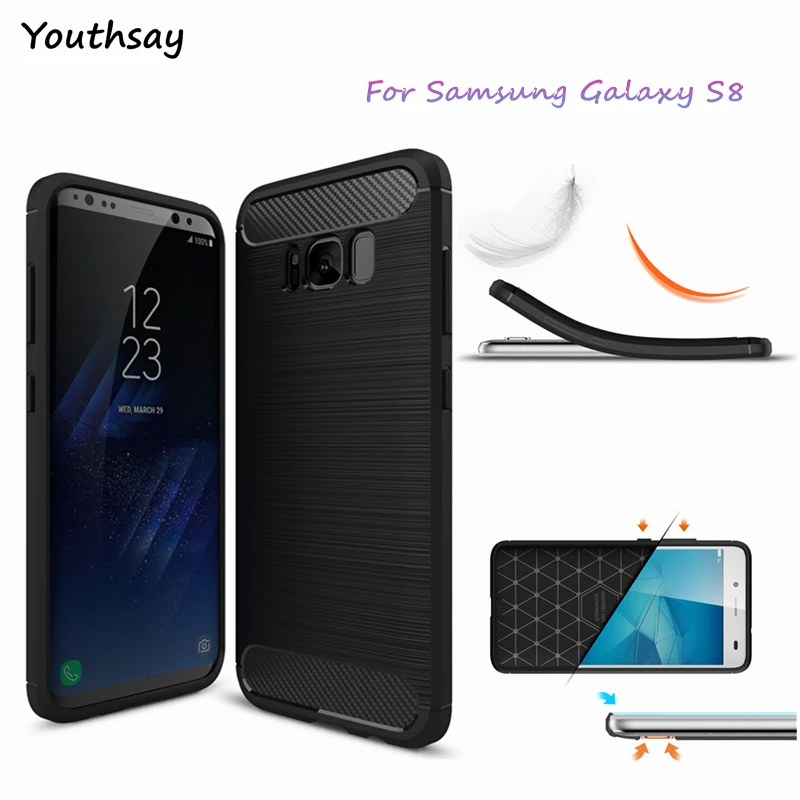 

Youthsay, чехлы для Samsung Galaxy S8, мягкий чехол из ТПУ и углеродного волокна для Samsung Galaxy S8, чехол для телефона Samsung S8 5,8 дюйма