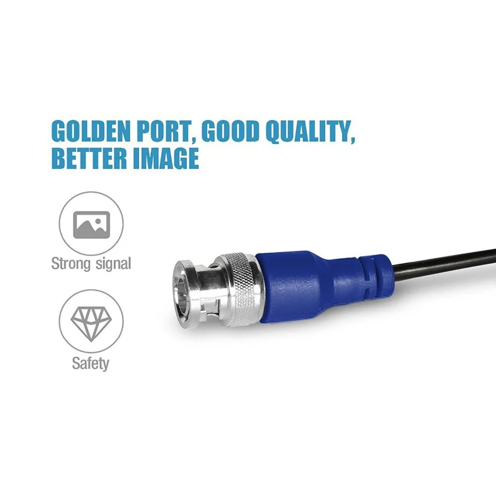 H.View Cable Wires For CCTV POE IP Camera System BNC 20M 30M 40M Optional Bnc Cameras | Безопасность и защита