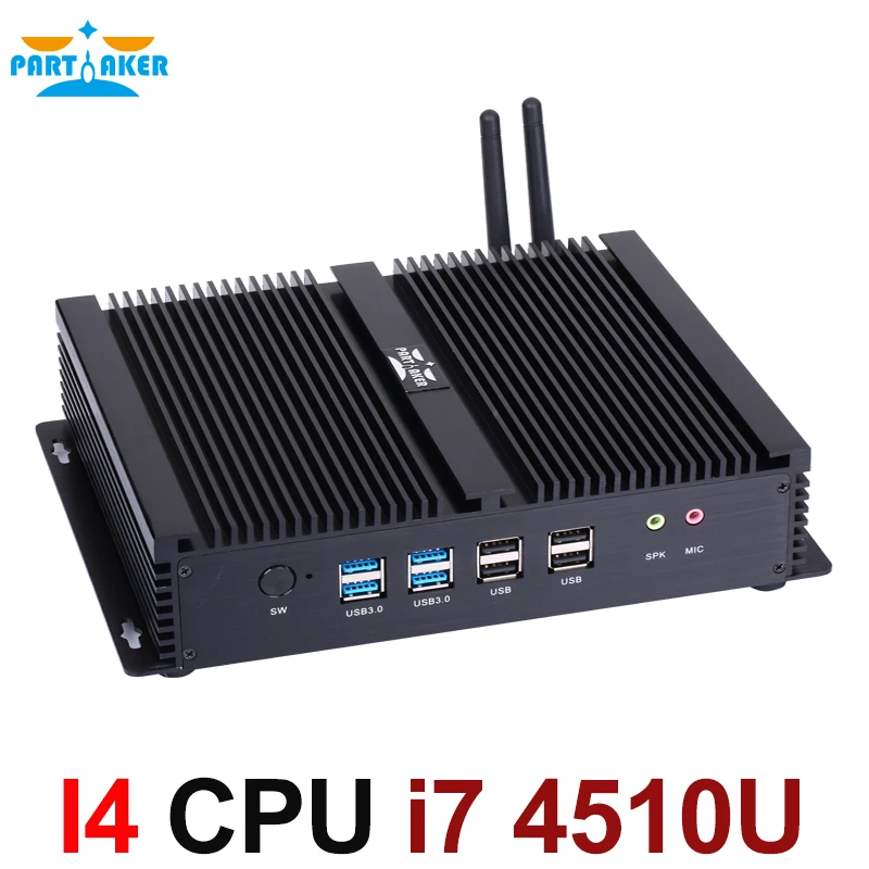 Причастник безвентиляторный промышленный Мини ПК i7 4500U i3 i5 Barebone Windows 10 ITX