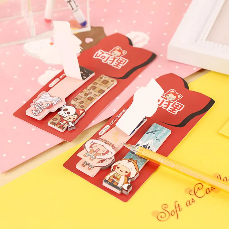 1X kawaii Little Fox notes Липкие заметки блокнот для записей корейские Канцтовары Школьные