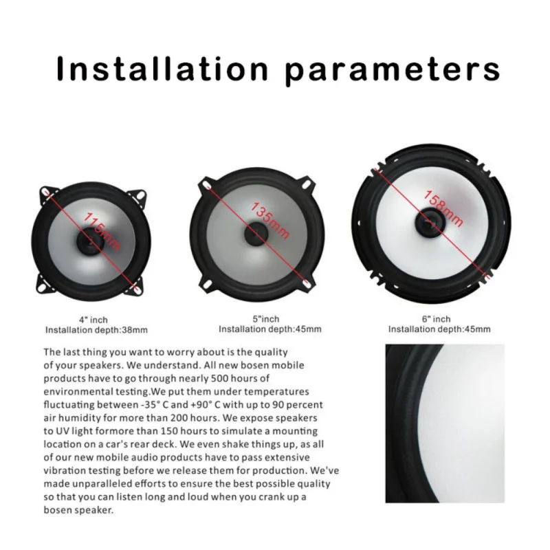 Car Automobiles Coaxial Hifi Speaker Vehicle Door Car Audio Music Stereo Full Range Frequency Loudspeaker 4 Inch