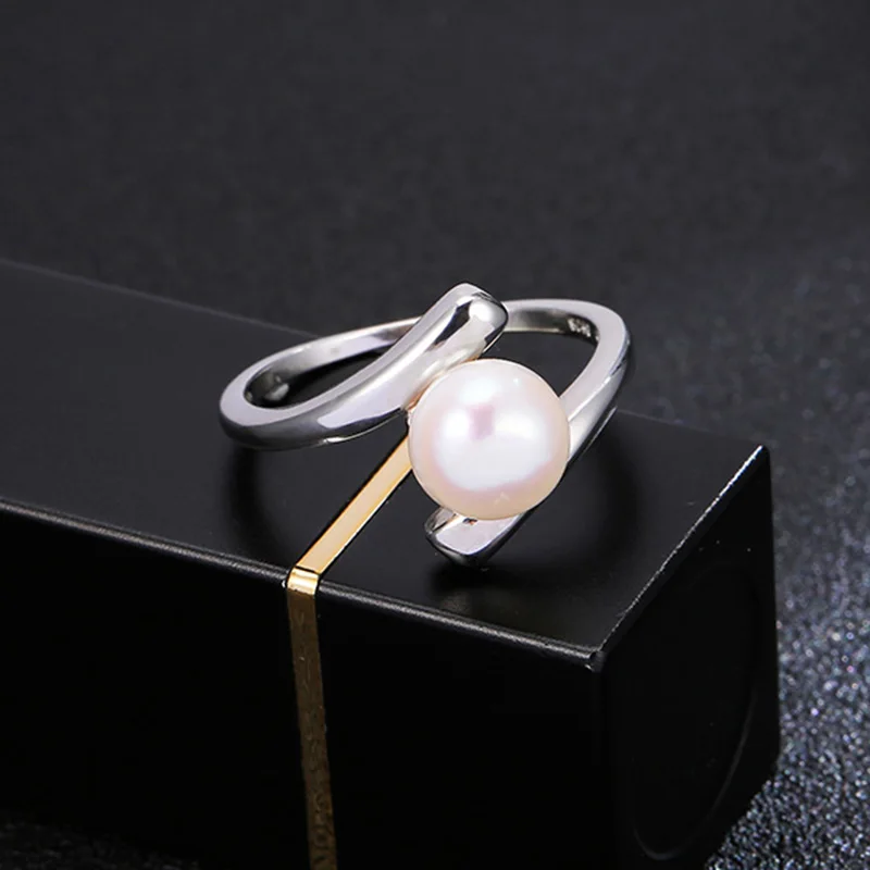 Кольцо женское из серебра 925 пробы с натуральным пресноводным жемчугом|gift gifts|gift