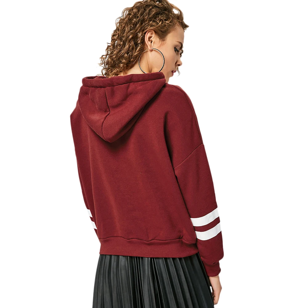 LANGSTAR Новая мода осень топы корректирующие для женщин Drop Shoulder Drawstring Полосатый